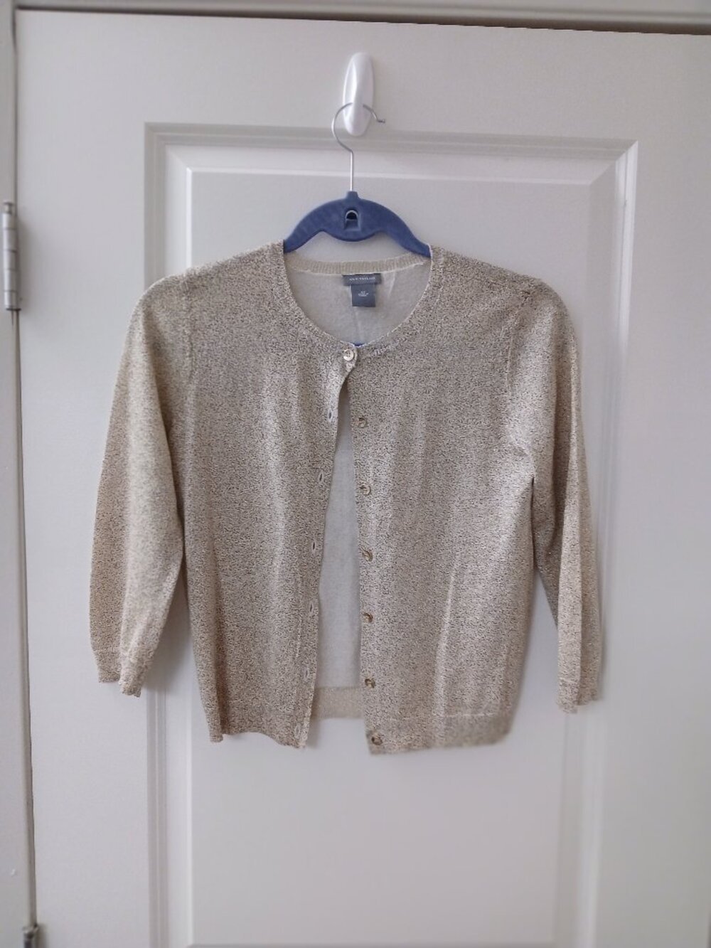 Ann Taylor Women's Gold Shimmer Metallic XS Cardigan